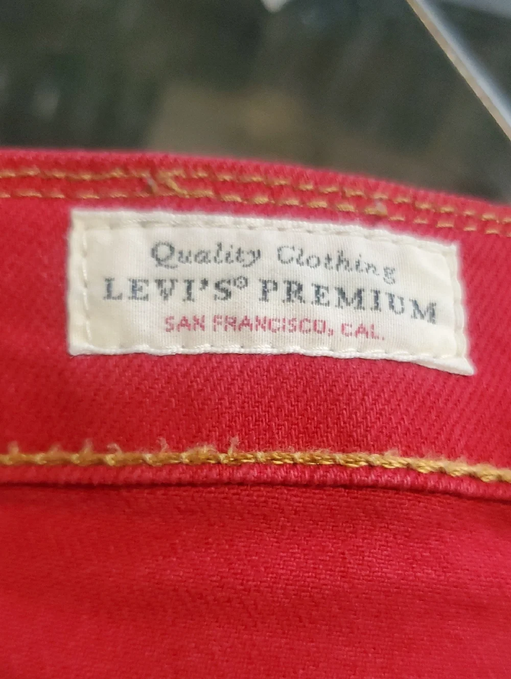 Levi's Blue Denim Jeans with Red Side Stripe 34x32 - Size 34x32